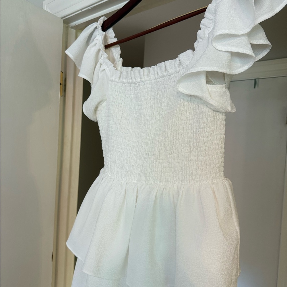 White Ruffled Dress - Picture 2 of 5
